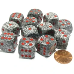 Dice>Speckled 16mm D6 Chessex Dice Block (12 Dice) - Granite - Your Source for Gaming Essentials