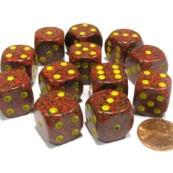 Dice>Speckled 16mm D6 Chessex Dice Block (12 Dice) - Mercury - Your Source for Gaming Essentials