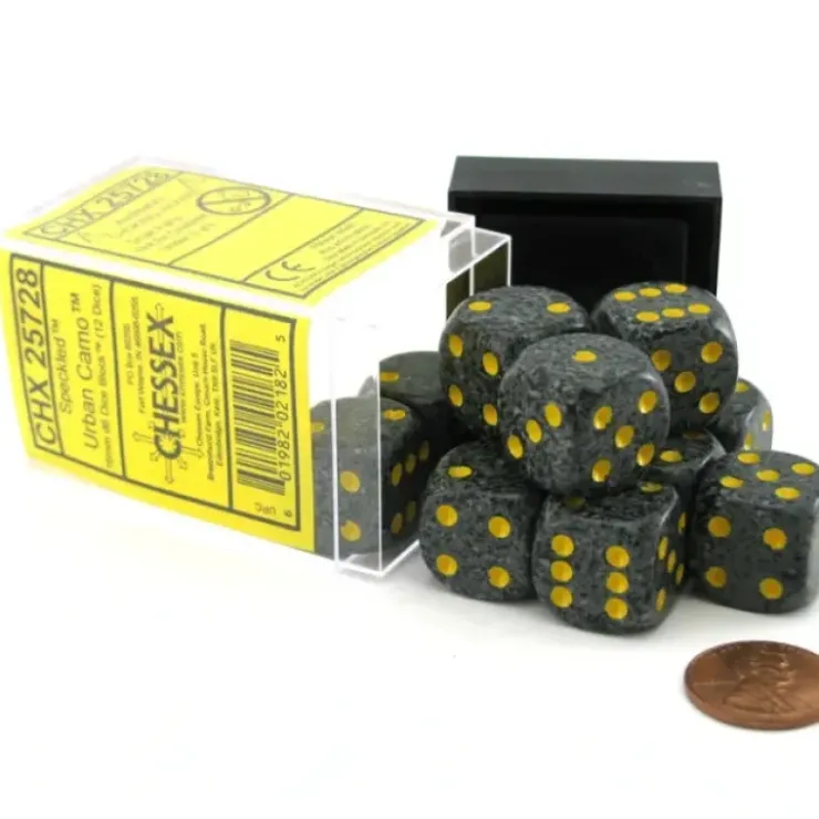 Dice>Speckled 16mm D6 Chessex Dice Block (12 Dice) - Urban Camo - Your Source for Gaming Essentials