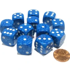 Dice>Speckled 16mm D6 Chessex Dice Block (12 Dice) - Water - Your Source for Gaming Essentials