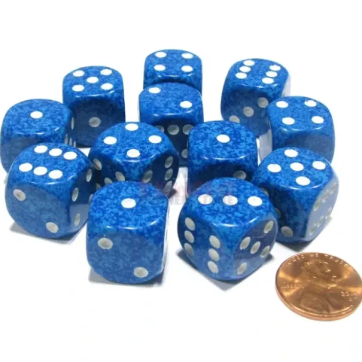 Dice>Speckled 16mm D6 Chessex Dice Block (12 Dice) - Water - Your Source for Gaming Essentials