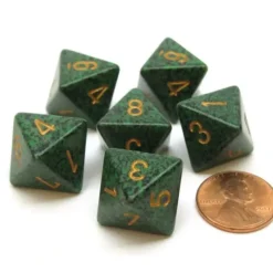Dice>Speckled 15mm 8 Sided D8 Chessex Dice, 6 Pieces - Golden Recon - Your Source for Gaming Essentials
