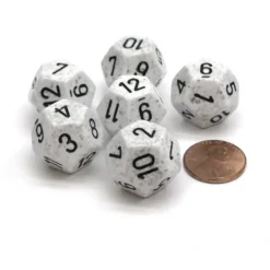 Dice>Speckled 18mm 12 Sided D12 Chessex Dice, 6 Pieces - Arctic Camo - Your Source for Gaming Essentials
