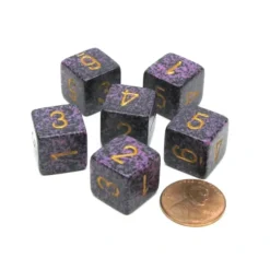 Dice>Speckled 15mm 6 Sided D6 Polyhedral Chessex Dice, 6 Pieces - Hurricane - Your Source for Gaming Essentials