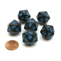 Dice>Speckled 20 Sided D20 Chessex Dice, 6 Pieces - Blue Stars - Your Source for Gaming Essentials