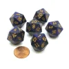 Dice>Speckled 20 Sided D20 Chessex Dice, 6 Pieces - Golden Cobalt - Your Source for Gaming Essentials