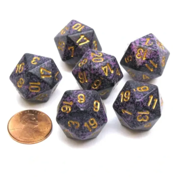 Dice>Speckled 20 Sided D20 Chessex Dice, 6 Pieces - Hurricane - Your Source for Gaming Essentials