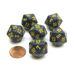 Dice>Speckled 20 Sided D20 Chessex Dice, 6 Pieces - Twilight - Your Source for Gaming Essentials