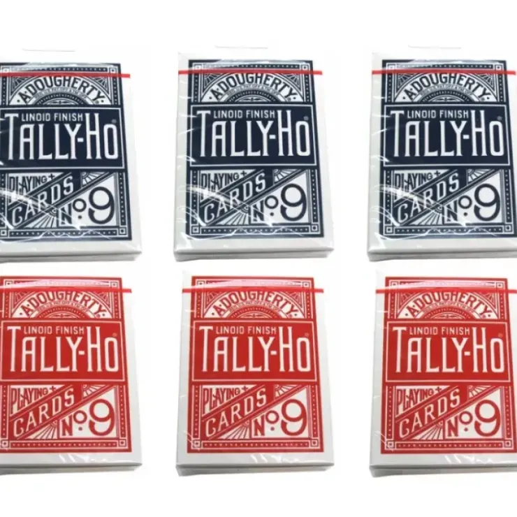 Cards>Tally-Ho, Fan Circle Back Style, Playing Cards - 3 Red and 3 Blue Decks - Your Source for Gaming Essentials