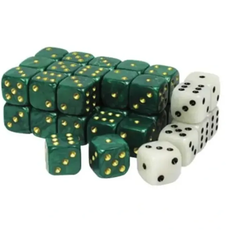 Dice>The Army Painter Wargaming Pack of 36 14mm D6 Dice: 30 Green with 6 White - Your Source for Gaming Essentials