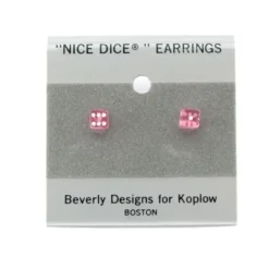 Dice>Tiny 5mm Post Stud Dice Earrings - Transparent Pink with White Pips - Your Source for Gaming Essentials