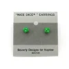 Dice>Tiny 5mm Post Stud Dice Earrings - Opaque Green with White Pips - Your Source for Gaming Essentials