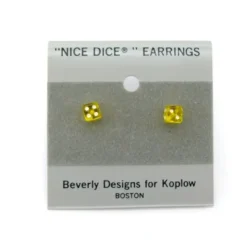 Dice>Tiny 5mm Post Stud Dice Earrings - Transparent Yellow with White Pips - Your Source for Gaming Essentials