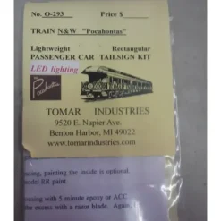 Tomar Industries 293 HO N&W Pocahontas Passenger Car Tailsign Kit - Your Source for Gaming Essentials* Trains