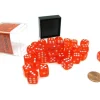 Dice>Translucent 12mm D6 Chessex Dice Block (36 Die) - Orange with White Pips - Your Source for Gaming Essentials