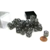 Dice>Translucent 12mm D6 Chessex Dice Block (36 Die) - Smoke with White Pips - Your Source for Gaming Essentials