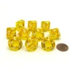 Dice>Translucent 16mm D10 (0-9) Chessex Dice, 10 Pieces - Yellow with White Numbers - Your Source for Gaming Essentials