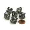 Dice>Translucent 16mm D10 (0-9) Chessex Dice, 6 Pieces - Smoke with White Numbers - Your Source for Gaming Essentials