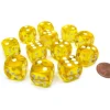 Dice>Translucent 16mm D6 Chessex Dice Block (12 Die) - Yellow with White Pips - Your Source for Gaming Essentials
