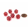 Dice>Translucent 12mm Mini 20 Sided D20 Dice, 6 Pieces - Red with White Numbers - Your Source for Gaming Essentials