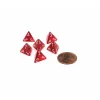 Dice>Translucent 12mm Mini 4 Sided D4 Dice, 6 Pieces - Red with White Numbers - Your Source for Gaming Essentials
