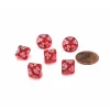 Dice>Translucent 10mm Mini Tens D10 Dice, 6 Pieces - Red with White Numbers - Your Source for Gaming Essentials