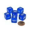 Dice>Translucent 15mm 6 Sided D6 Chessex Dice, 6 Pieces - Blue with White Numbers - Your Source for Gaming Essentials
