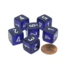 Dice>Translucent 15mm 6 Sided D6 Chessex Dice, 6 Pieces - Purple with White Numbers - Your Source for Gaming Essentials