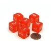 Dice>Translucent 15mm 6-Sided D6 Chessex Dice, 6 Pieces - Orange with White Numbers - Your Source for Gaming Essentials