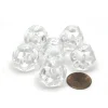 Dice>Translucent 18mm 12 Sided D12 Chessex Dice, 6 Pieces - Clear with White Numbers - Your Source for Gaming Essentials
