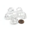 Dice>Translucent 20mm 20 Sided D20 Chessex Dice, 6 Pieces - Clear with White Numbers - Your Source for Gaming Essentials