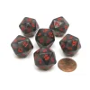 Dice>Translucent 20mm 20 Sided D20 Chessex Dice, 6 Pieces - Smoke with Red Numbers - Your Source for Gaming Essentials