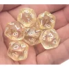 Dice>Translucent 18mm 20-Sided D10 Dice Numbered 0-9 Twice, 6 Pieces - Clear - Your Source for Gaming Essentials