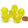 Dice>Translucent 18mm 20-Sided D10 Dice Numbered 0-9 Twice, 6 Pieces- Yellow - Your Source for Gaming Essentials