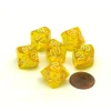 Dice>Translucent 16mm Tens D10 (00-90) Chessex Dice 6 Pcs - Yellow with White Numbers - Your Source for Gaming Essentials