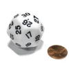 Dice>Triantakohedron D30 30 Sided 33mm Jumbo RPG Gaming Dice - White w Black Number - Your Source for Gaming Essentials