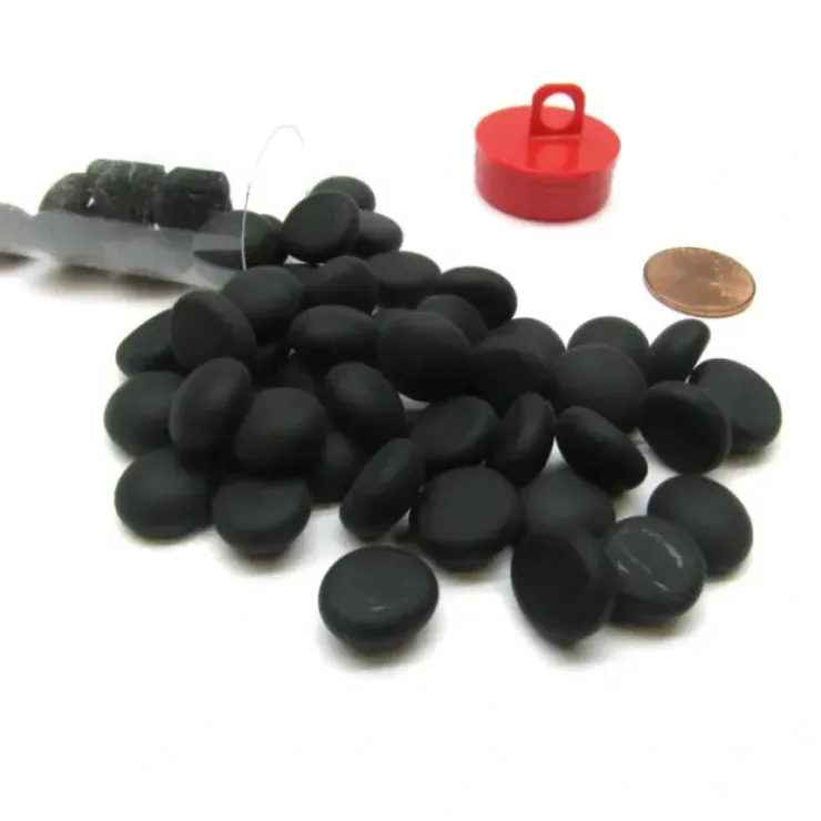 Board Games>Tube of 40 Glass Gaming Stones (12-15mm) - Black Opal Frosted - Your Source for Gaming Essentials