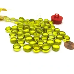 Board Games>Tube of 40 Glass Gaming Stones (12-15mm) - Crystal Yellow - Your Source for Gaming Essentials
