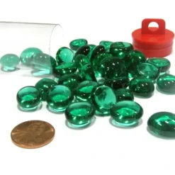 Board Games>Tube of 20 or More Glass Gaming Stones Board Game Pieces - Teal - Your Source for Gaming Essentials