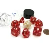 Dice>Tube of 7 Polyhedral RPG Sirius Dice with Bonus D20 - Translucent Red Resin - Your Source for Gaming Essentials
