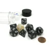 Dice>Tube of 7 Polyhedral RPG Sirius Dice with Bonus D20- Pearl Charcoal Grey Acrylic - Your Source for Gaming Essentials