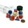 Dice>Tube of 7 Sirius Dice + Bonus D20 - Red, White, and Blue Semi-Transparent Resin - Your Source for Gaming Essentials