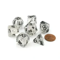 Dice>Unicorn Resin 16mm 7-Die Polyhedral Dice Set - Unicorn Ice - Your Source for Gaming Essentials