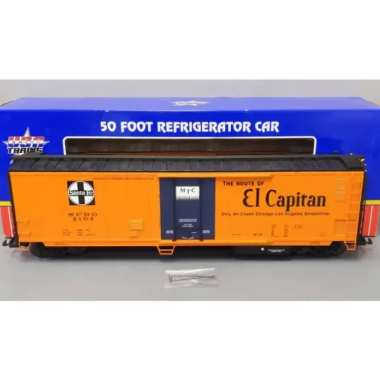 USA Trains R16700 G Santa Fe "El Capitan" 50ft. Refrigerator Cars #2104 EX/Box - Your Source for Gaming Essentials* Trains