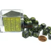Dice>Vortex 12mm D6 Chessex Dice Block (36 Dice) - Black with Yellow Pips - Your Source for Gaming Essentials