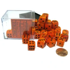 Dice>Vortex 12mm D6 Chessex Dice Block (36 Dice) - Orange with Black Pips - Your Source for Gaming Essentials