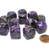 Dice>Vortex 16mm D6 Chessex Dice Block (12 Dice) - Purple with Gold Pips - Your Source for Gaming Essentials