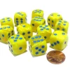 Dice>Vortex 16mm D6 Chessex Dice Block (12 Dice) - Yellow with Blue Pips - Your Source for Gaming Essentials