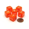 Dice>Vortex 15mm D6 Polyhedral Chessex Dice, 6 Pieces - Solar with White Numbers - Your Source for Gaming Essentials