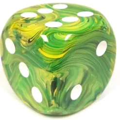 Dice>Vortex 50mm Huge Large D6 Chessex Dice, 1 Piece - Dandelion with White Pips - Your Source for Gaming Essentials